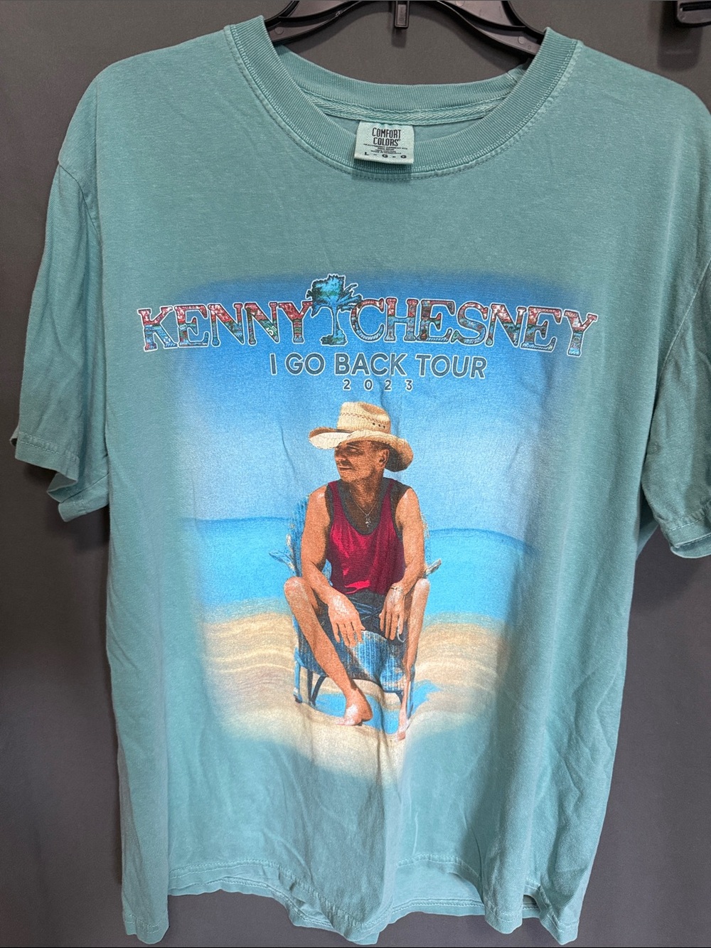 Comfort Colors Teal Kenny Chesney I Go Back Tour Graphic Tee